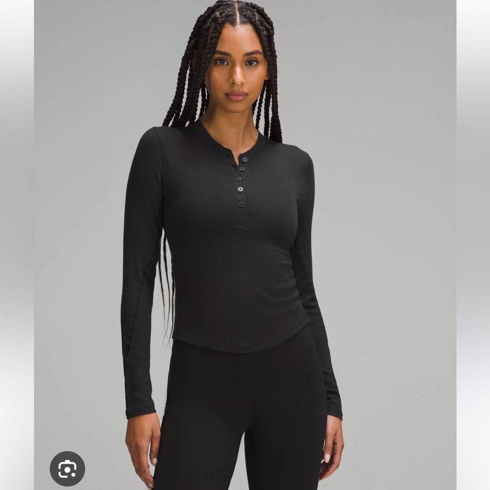 lululemon Hold Tight Long Sleeve Henley - Black